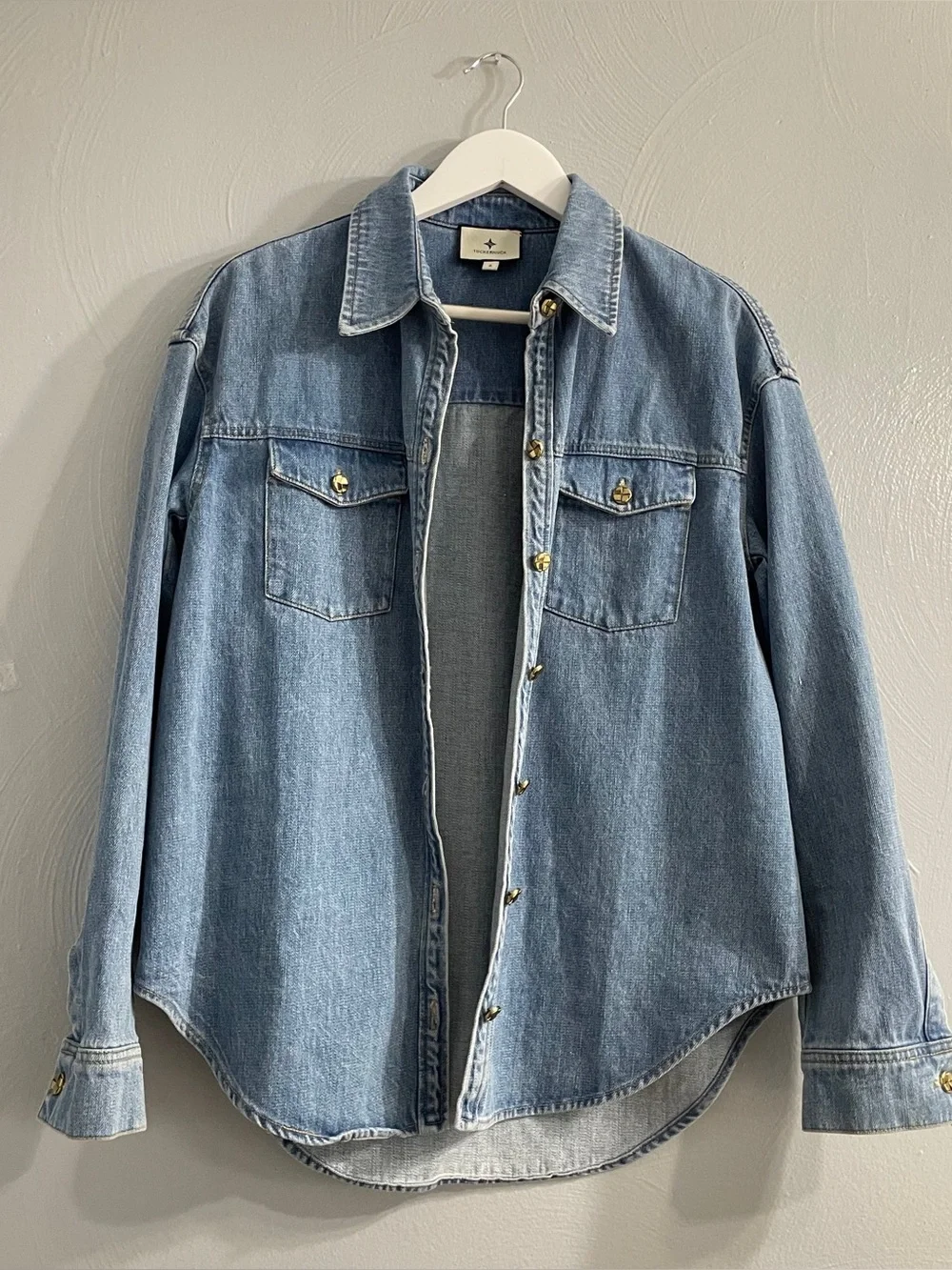 Tuckernuck Women’s Denim Shirt Jacket Chessy Shacket Size S